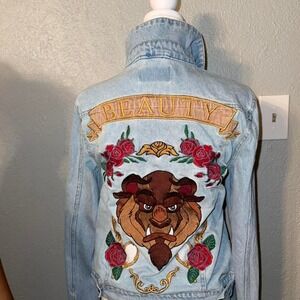 Rare Minkpink X Disney Beauty and Beast Jean Jacket XS